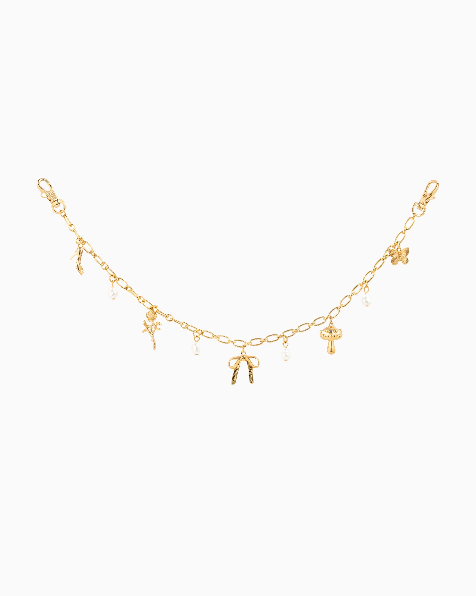 Bow Rose Chain Bag Charm